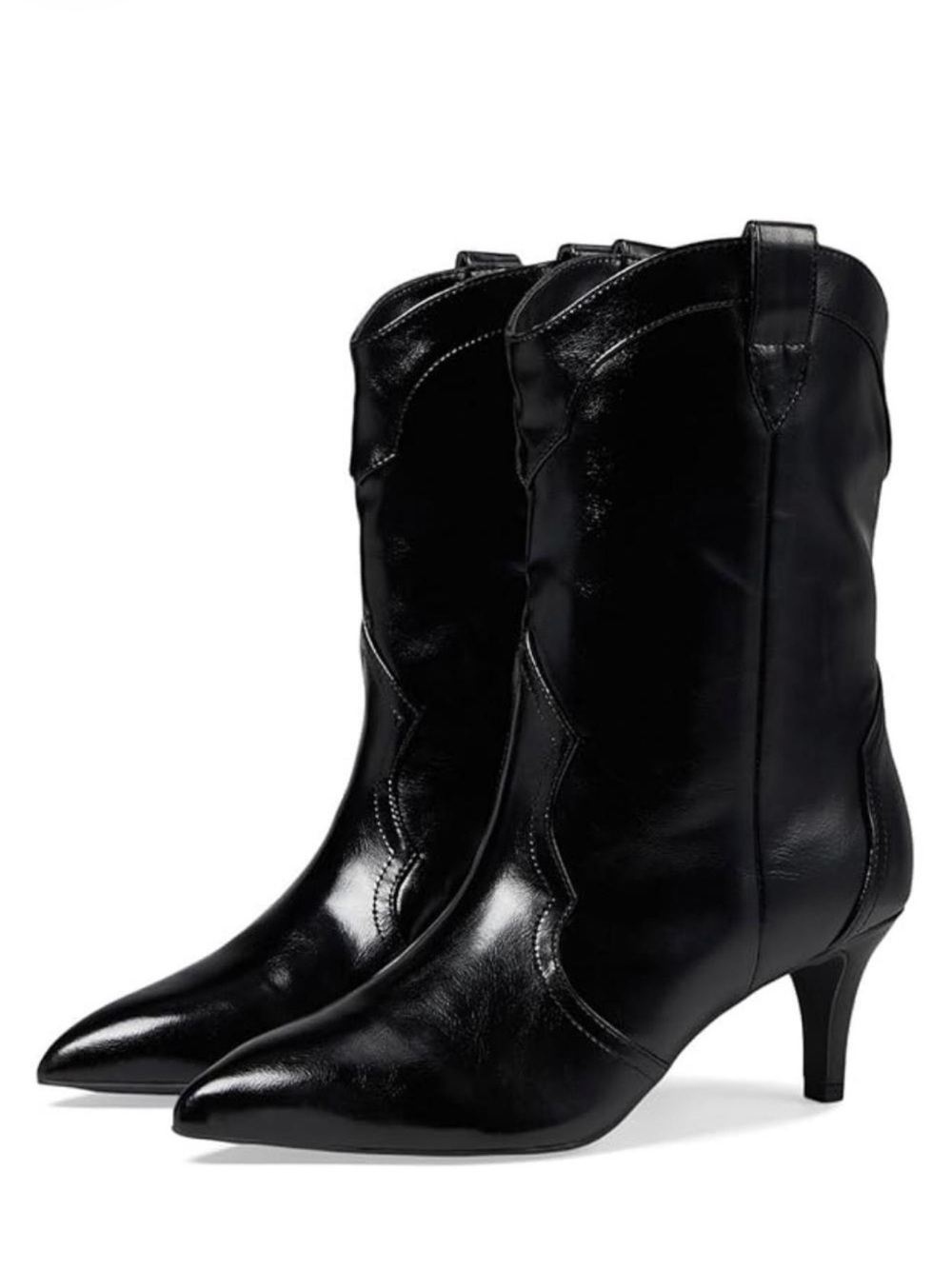 Dolce Vita Black Pointed-Toe Kitten-Heel Western Boots